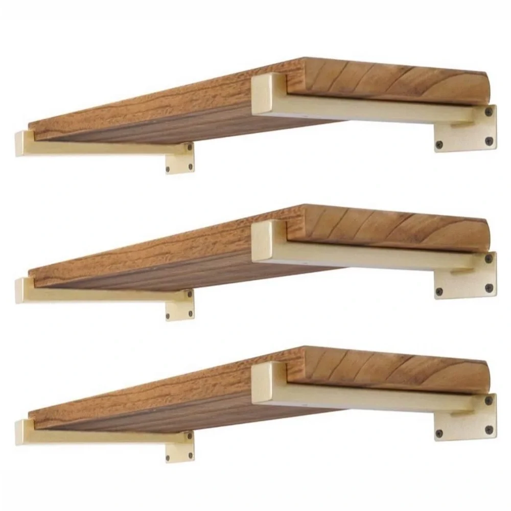 Gold Floating Shelf 12” Heavy Duty Gold 1pc Bracket (shelf boards NOT included)